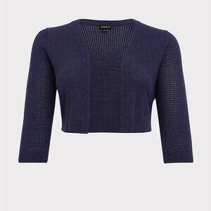 🆕NAVY PONTELLE WAFFLE KNIT OPEN FRONT SHRUG